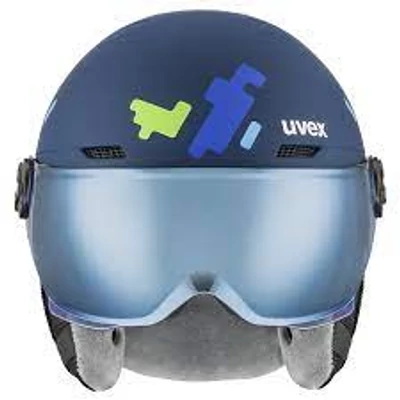 Uvex Rocket Junior visor síbukósisak blue puzzle