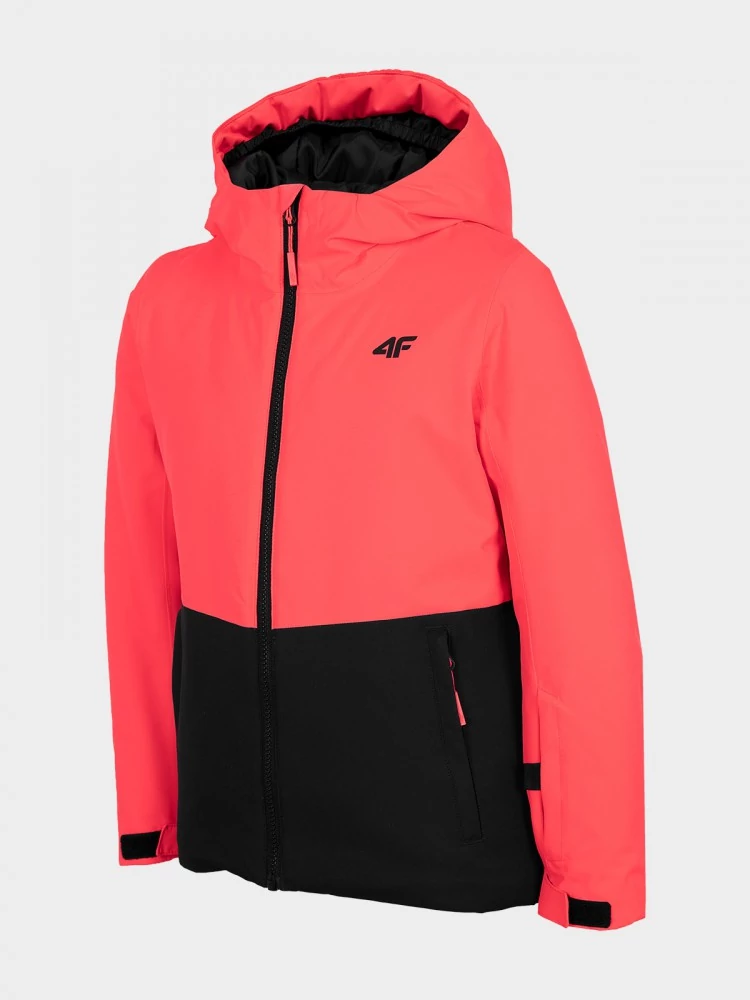 4F lányka sí dzseki coral-neon színben